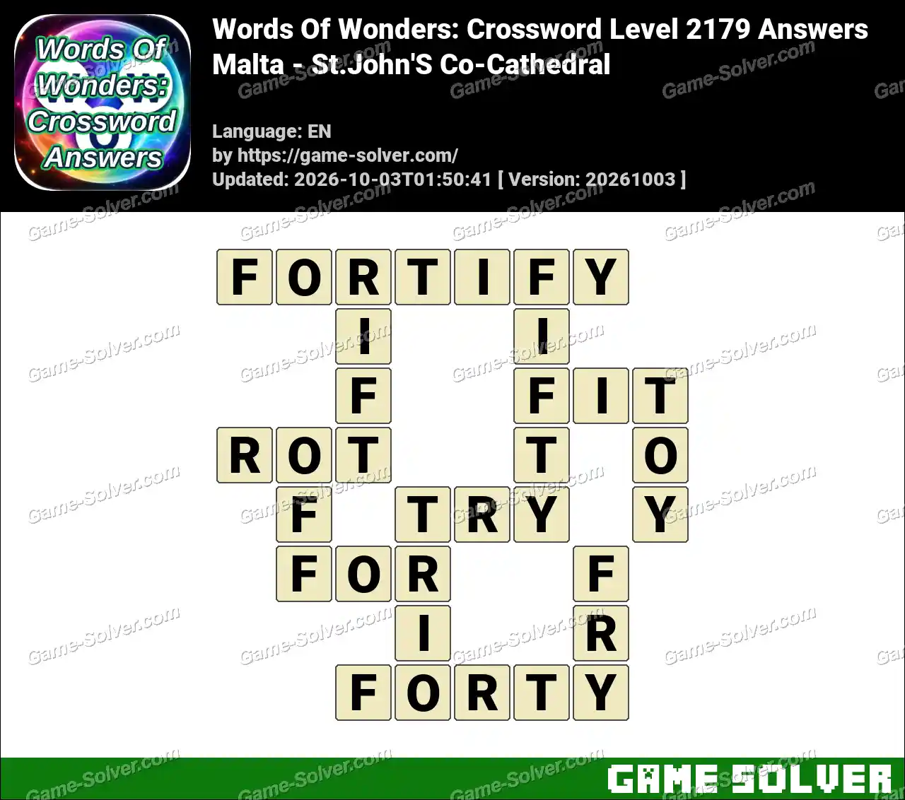 Words Of Wonders: Crossword Level 2179 Answers – Malta – St.John’S Co-Cathedral